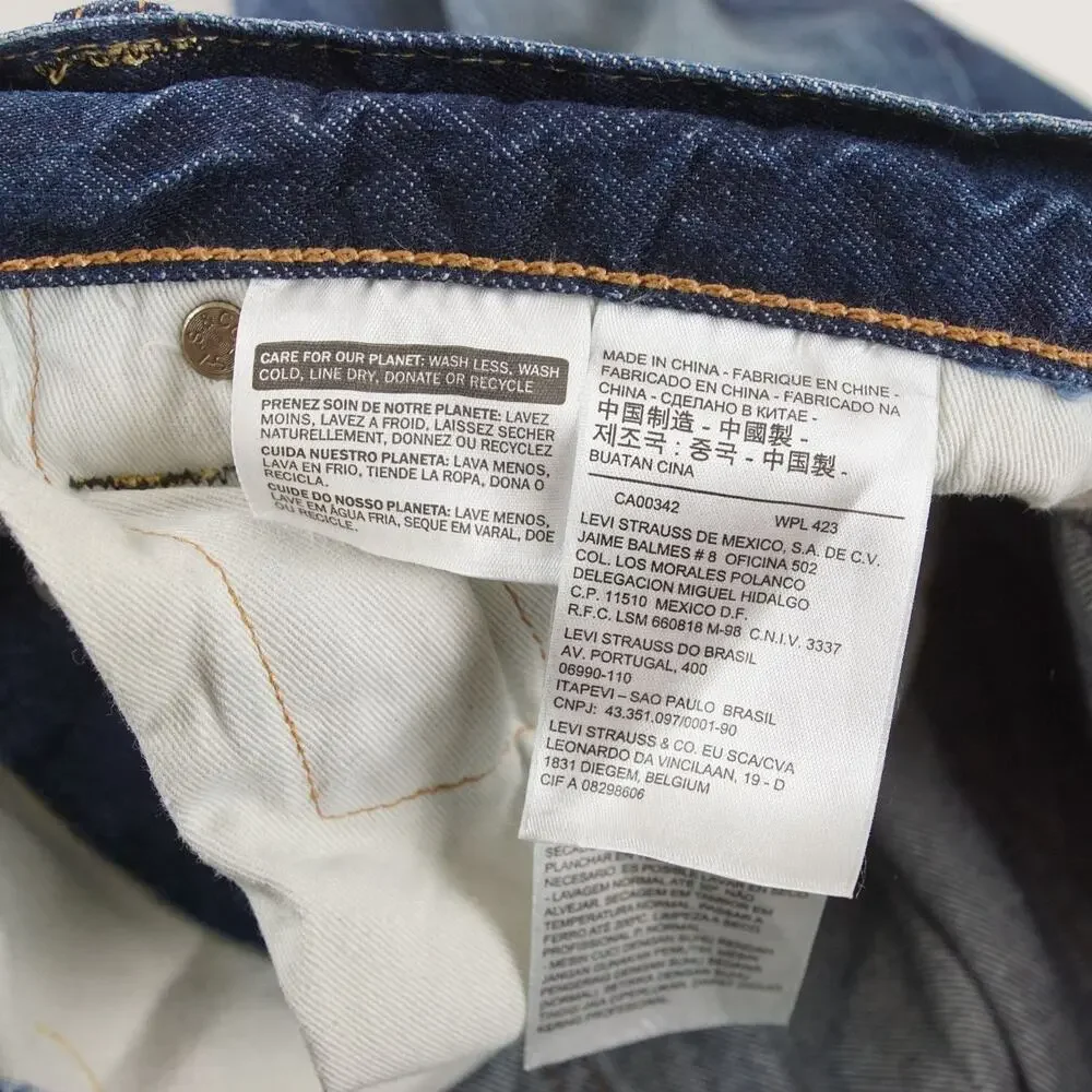 Levis 501 Original Fit Selvedge Blue Button Fly Straight Leg Jeans Sz 32 x 32